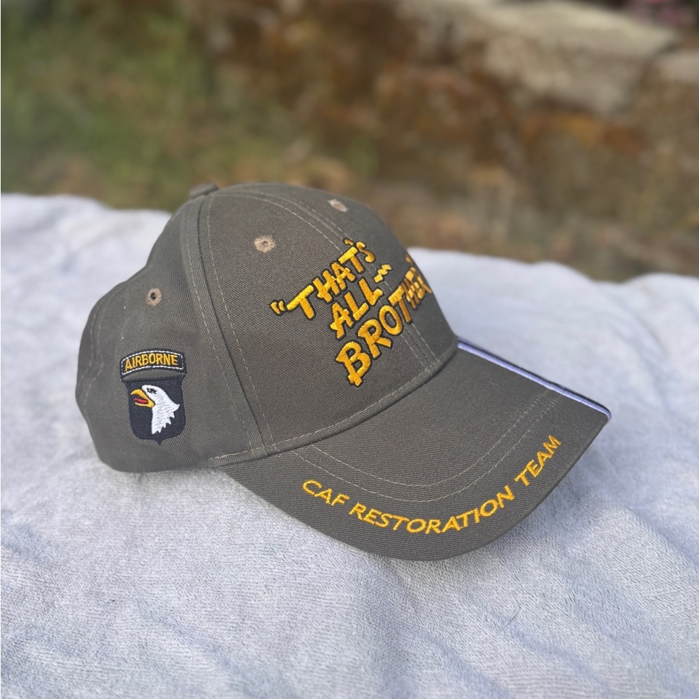 Military-Style Hat with Embroidery airborne. “Thats all brother”